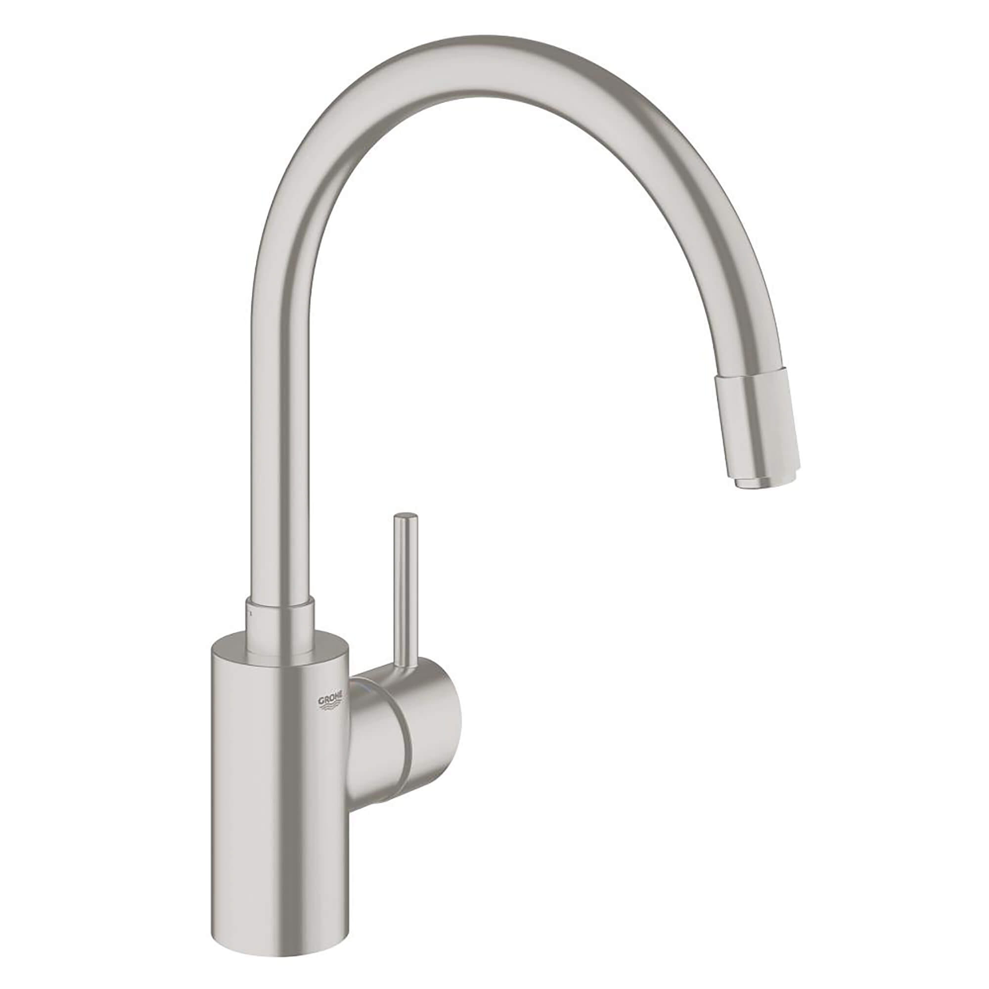 Single Handle Pull Down Kitchen Faucet Dual Spray 15 GPM GROHE SUPERSTEEL